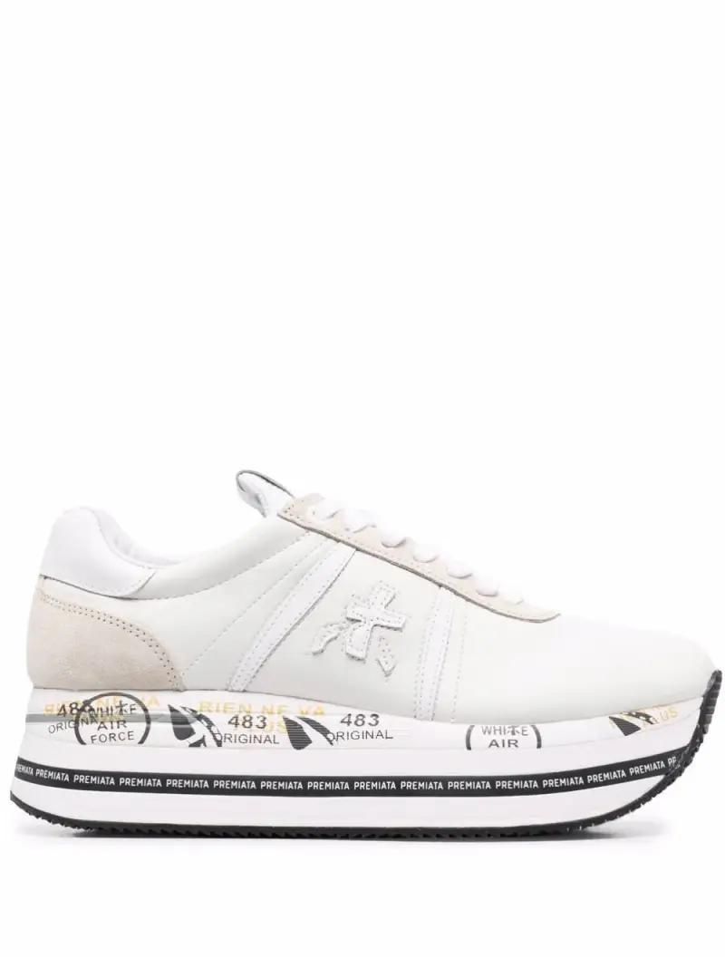 Premiata Sneakers bianche in pelle liscia