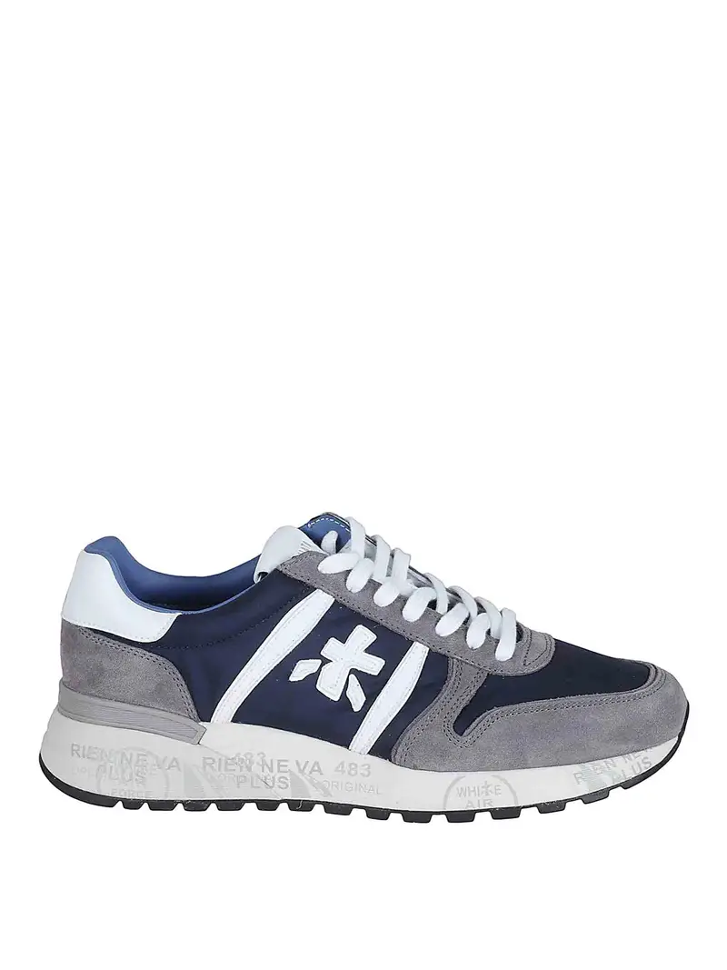 Tomaia In Tessuto Tecnico E Suede Blu