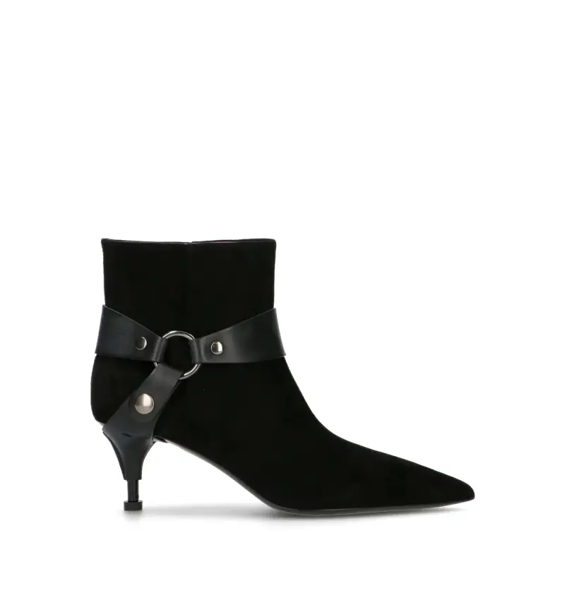 Tronchetto donna nero in suede Vario