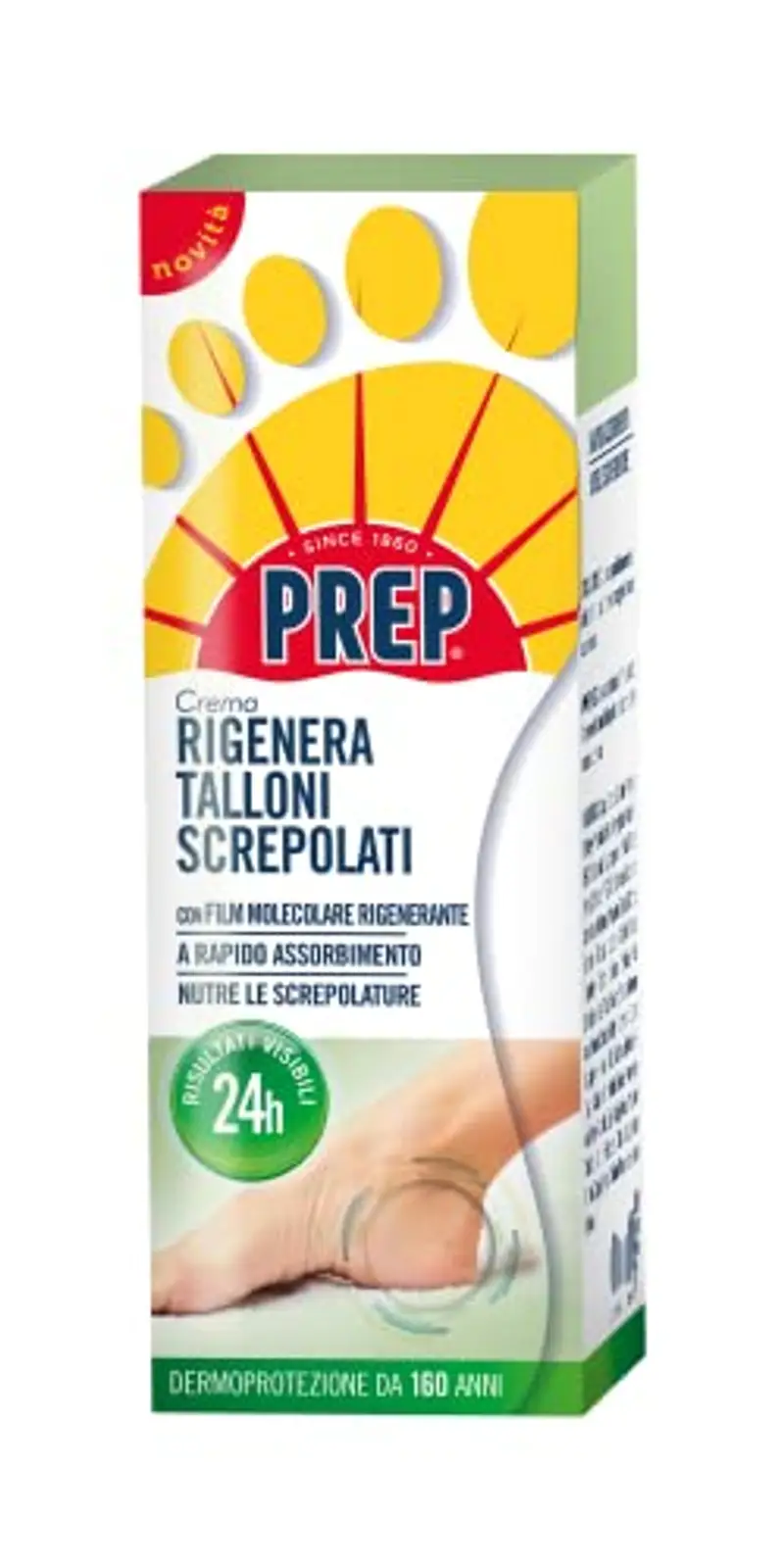 Prep, Crema Rigenera Talloni, Crema Idratante per Talloni Screpolati, Ammorbidisce e Nutre la Pelle, a Base di Burro di Karitè, Pantenolo e Vitamina E, Assorbimento Rapido, Formato 75 ml
