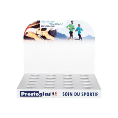 Espositore per creme e gel da massaggio Prestoglas