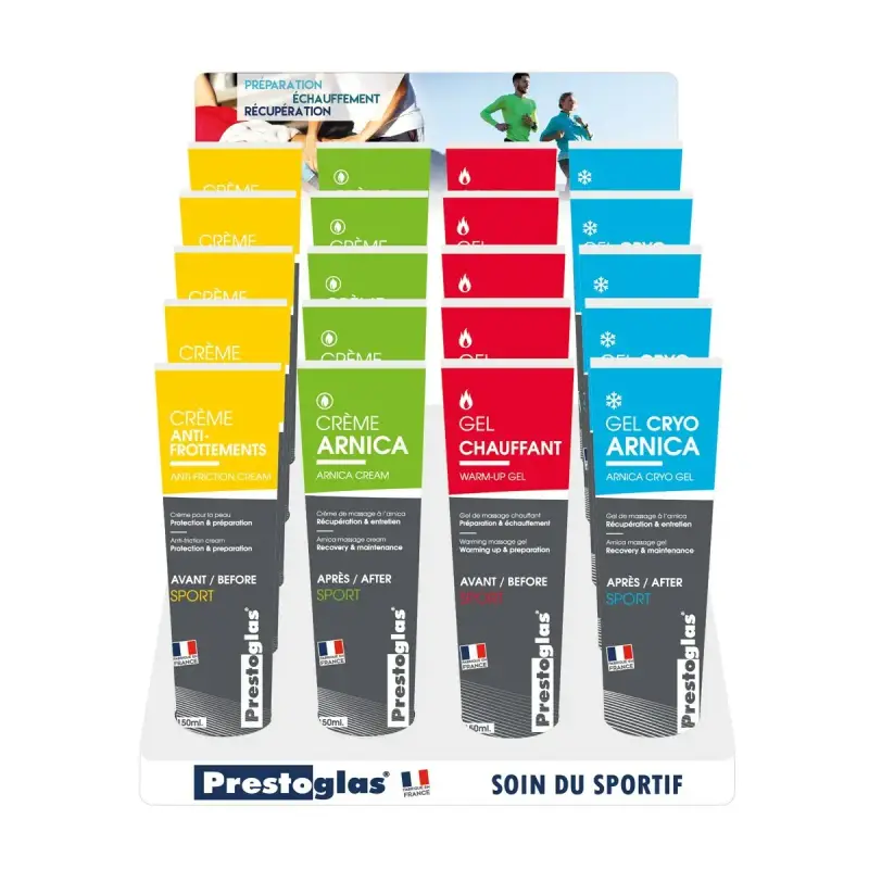 Geli e crema da massaggio Prestoglas (x20)