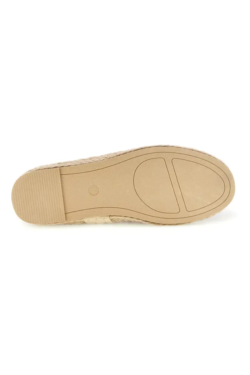 Espadrillas beige e bianche a righe in tessuto Prima riga p687 [BIANCO miniatura 5