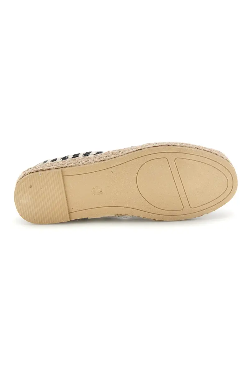 Espadrillas beige e nere a righe in tessuto Prima riga p687 [BEIGE miniatura 5