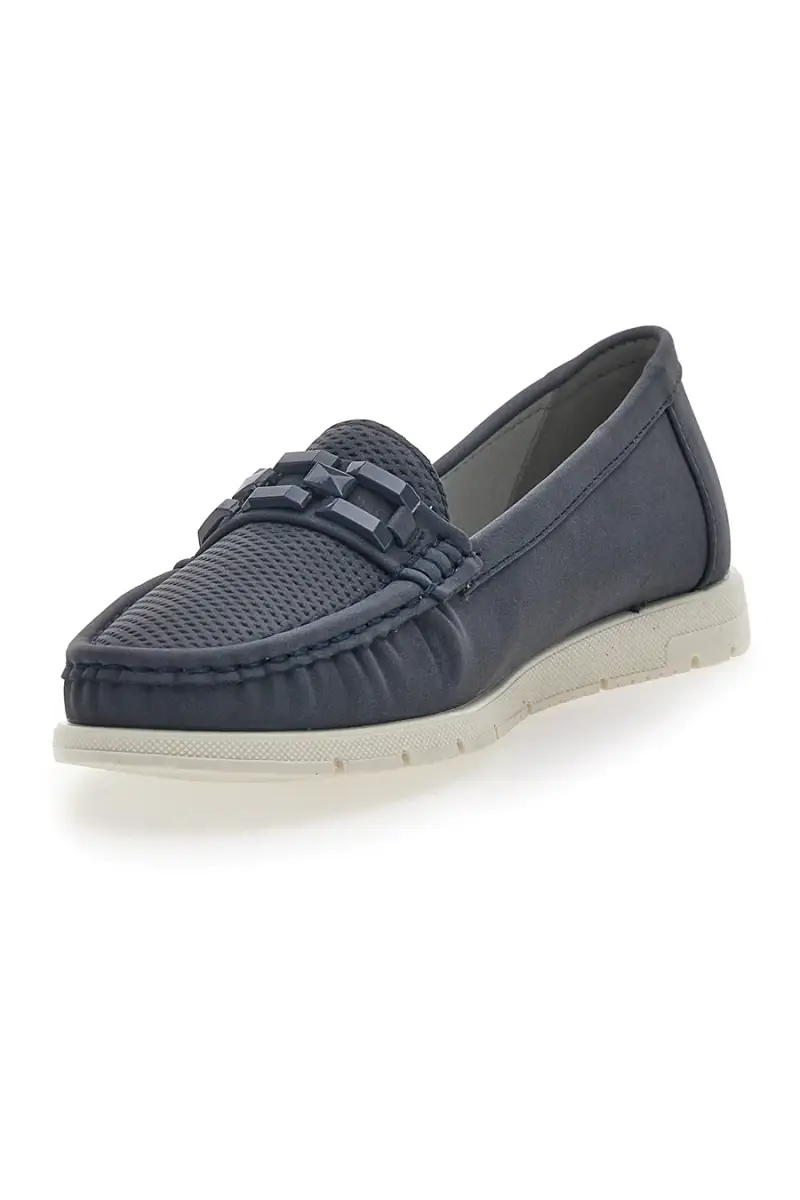 Mocassini Blu Con Catenina Prima Riga 9194 [NAVY] miniatura 3