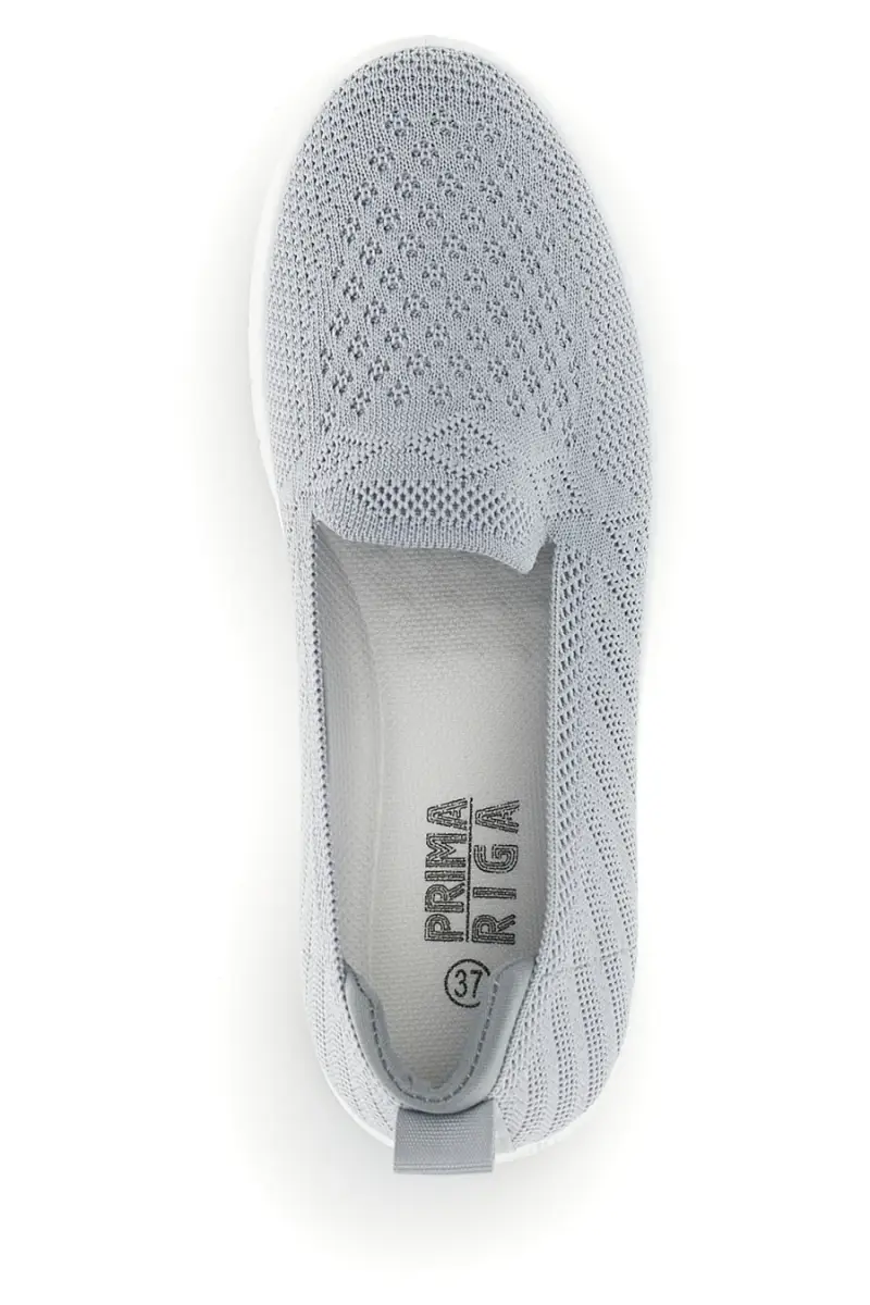 Mocassini grigi in tessuto traforato Prima riga p677 [GRIGIO] miniatura 3