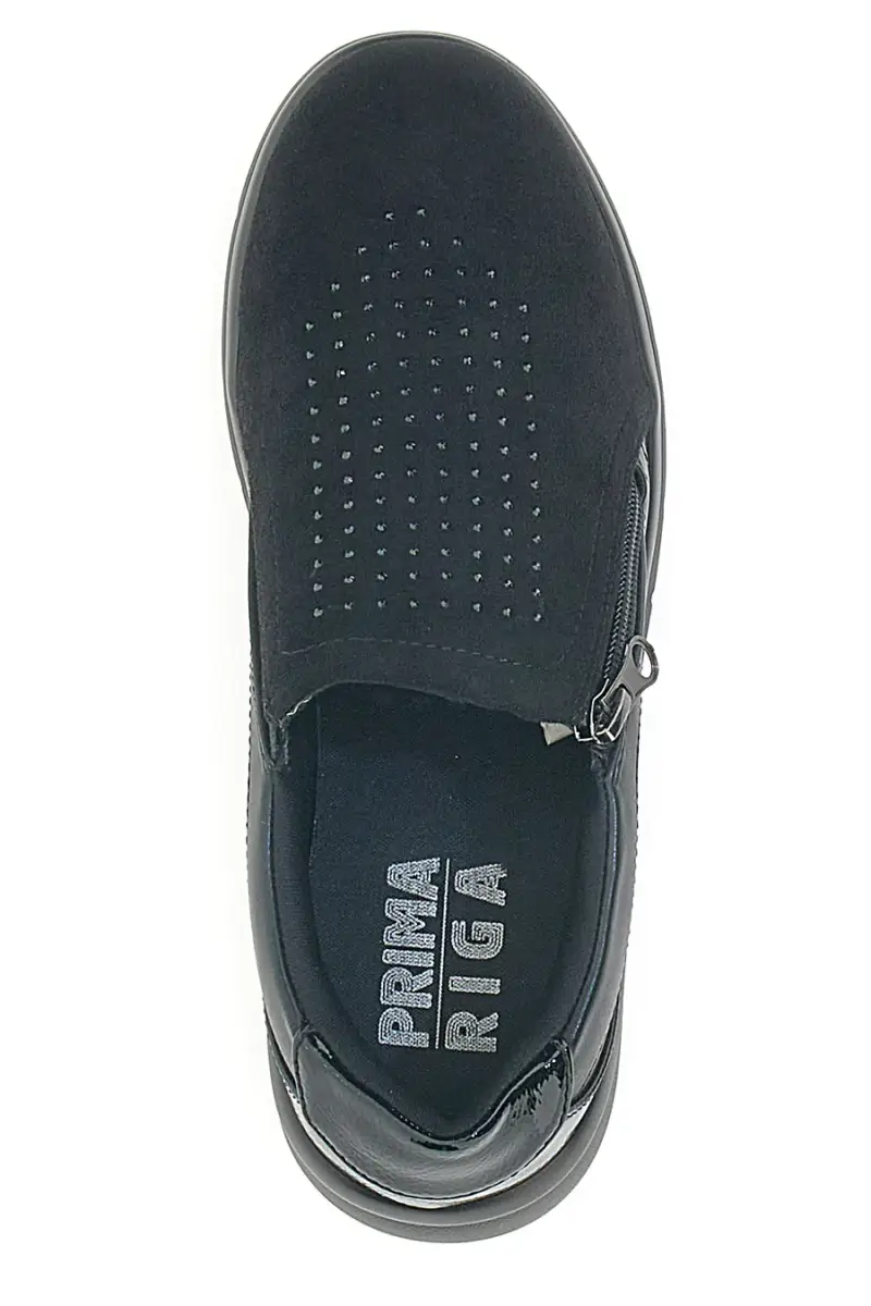 Scarpe nere con brillantini e cerniera laterale PRIMA RIGA H2301017 [NERO] miniatura 3