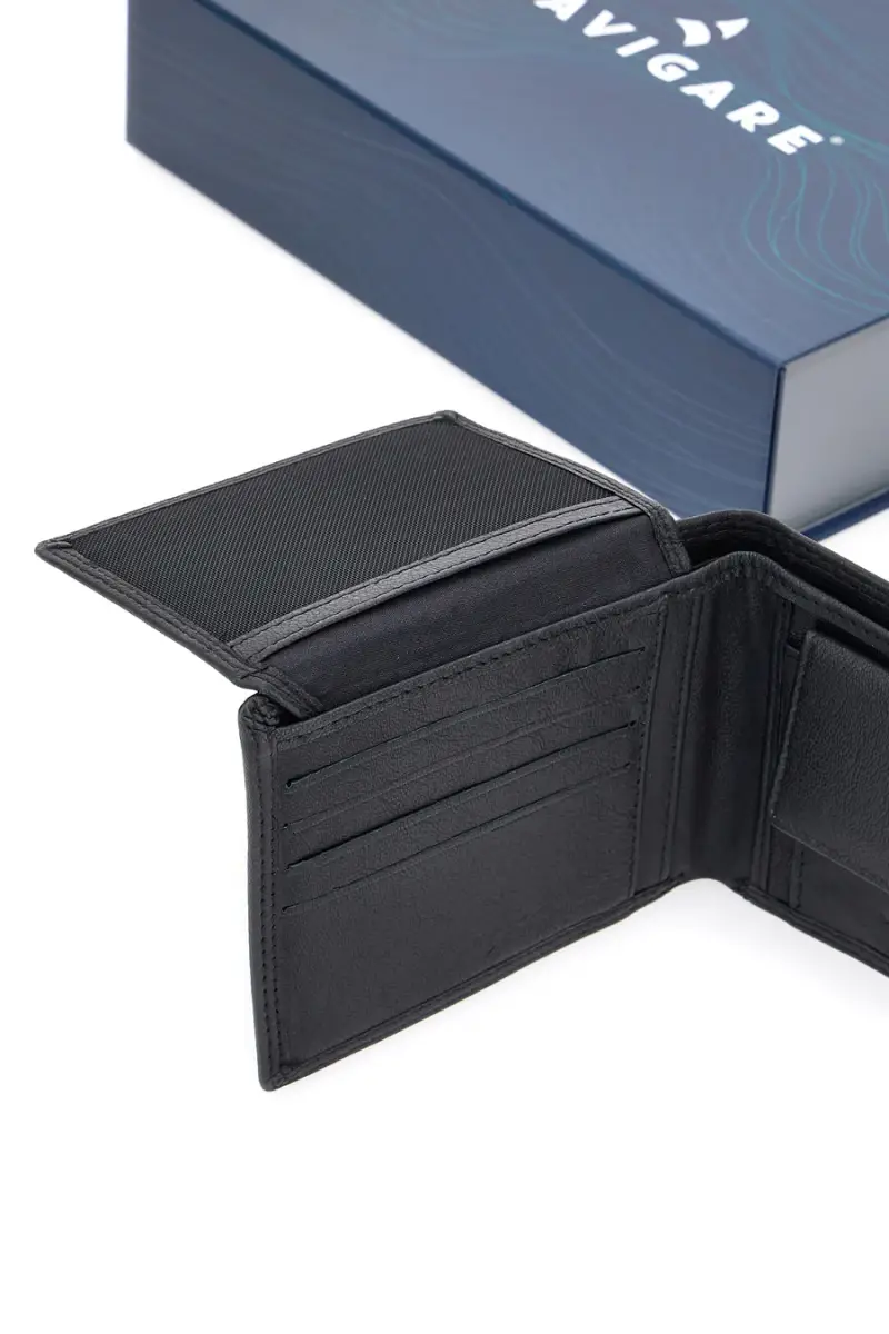 Set Cofanetto cintura e portafoglio nero in vera pelle Navigare PR008-1 [NERO] miniatura 2