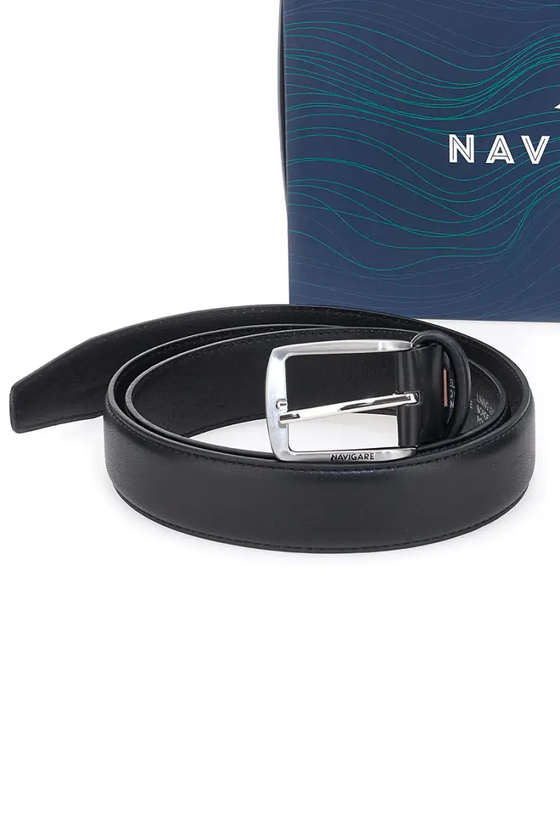 Set Cofanetto cintura e portafoglio nero in vera pelle Navigare PR008-1 [NERO] miniatura 4