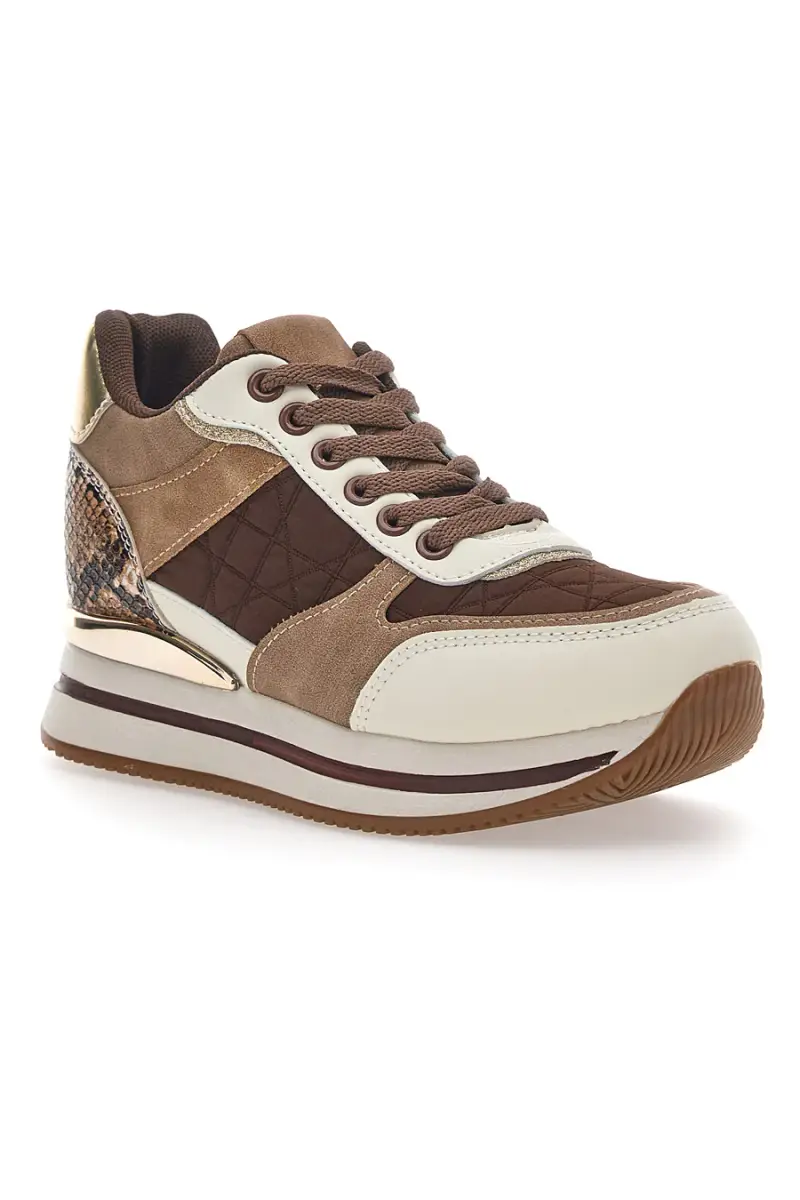 Sneakers Marrone con Zeppa Prima Riga 385 [MARRONE] miniatura 2