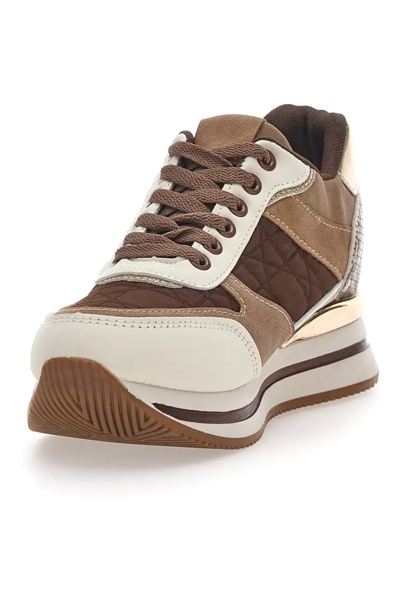 Sneakers Marrone con Zeppa Prima Riga 385 [MARRONE] miniatura 3