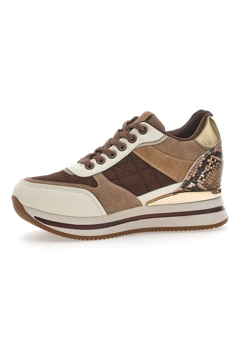 Sneakers Marrone con Zeppa Prima Riga 385 [MARRONE] miniatura 4