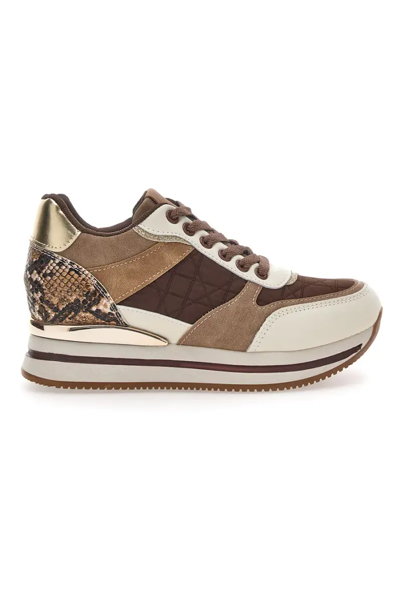 Sneakers Marrone con Zeppa Prima Riga 385 [MARRONE]