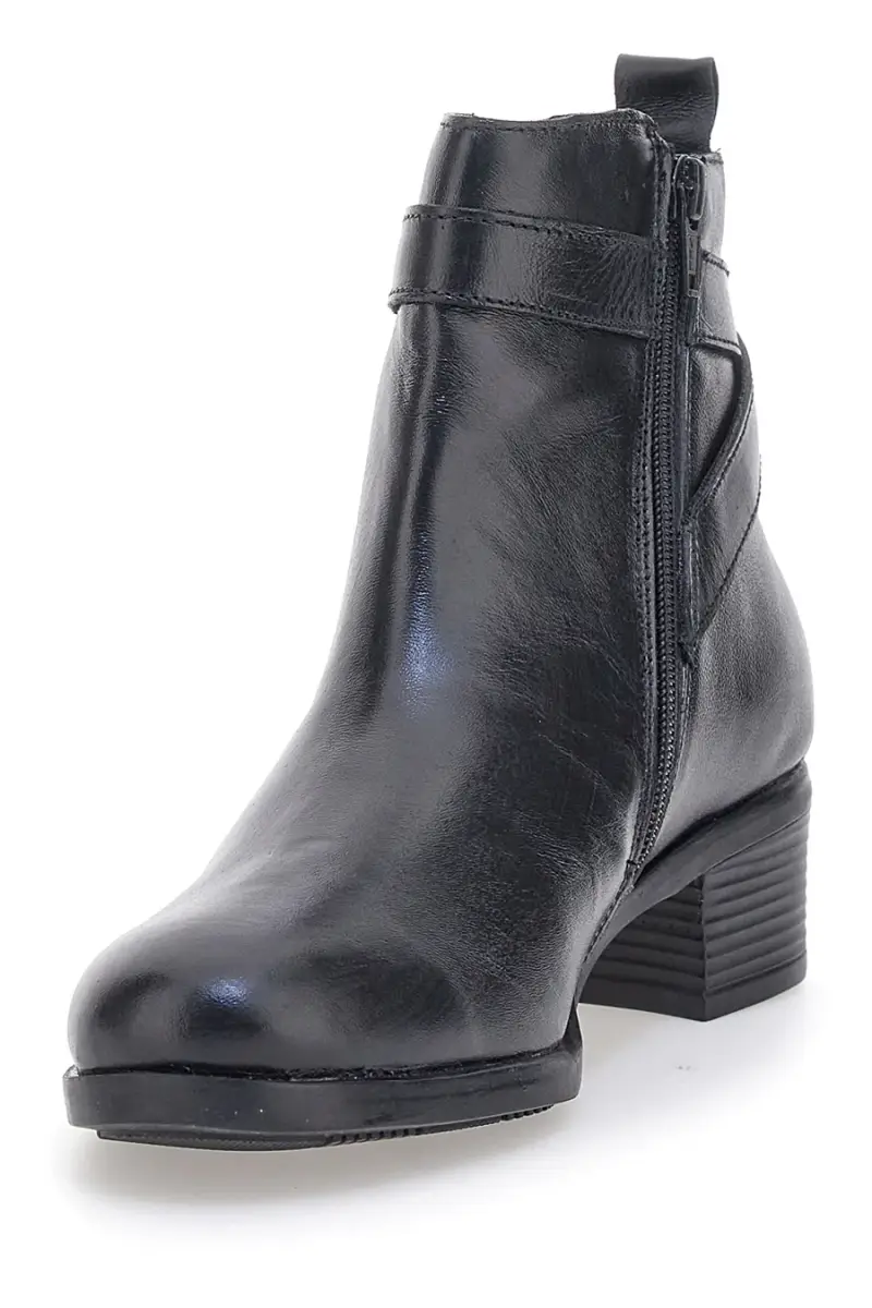 Stivaletti Neri con Tomaia in Pelle e Tacco a Blocco PRIMA RIFA SF1302 [NERO] miniatura 4