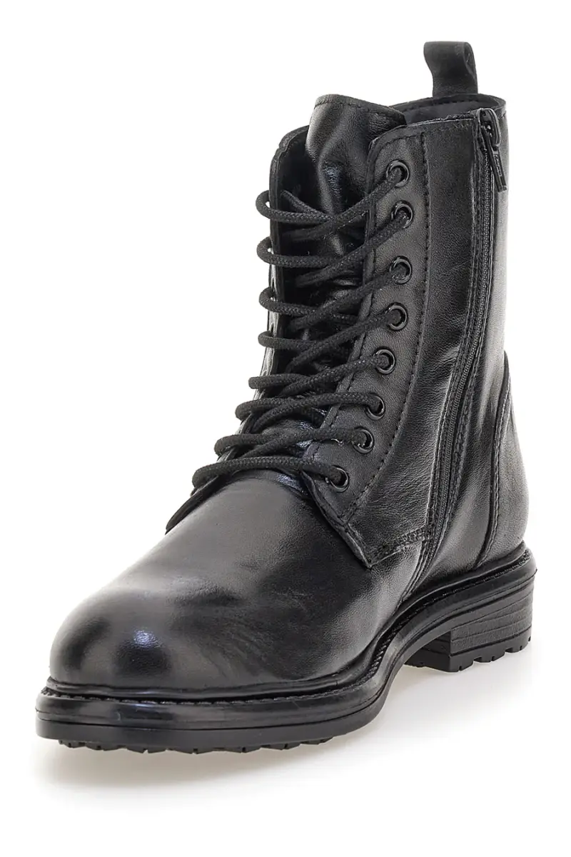 Stivaletti neri stringati in vera pelle Prima Riga CS07LIEGI [NERO] miniatura 3