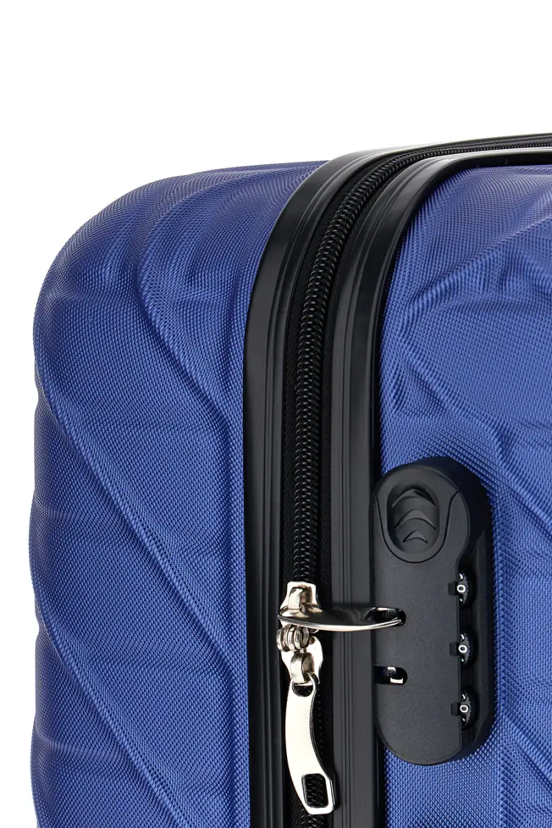 Trolley piccolo blu rigido con 4 ruote Prima riga PR157/P [BLUE] miniatura 2