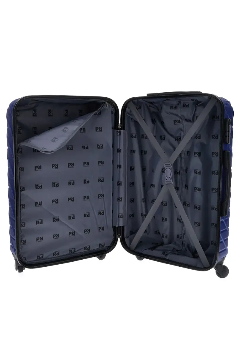 Trolley piccolo blu rigido con 4 ruote Prima riga PR157/P [BLUE] miniatura 4