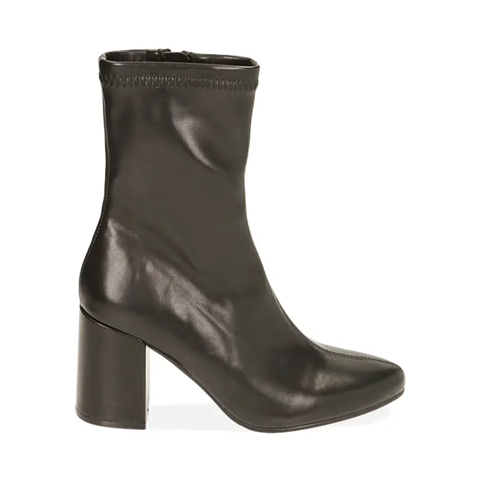 Ankle boots neri, tacco 8,5 cm