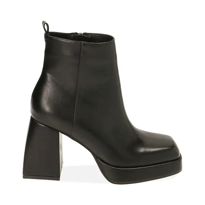 Ankle boots neri, tacco 9 cm