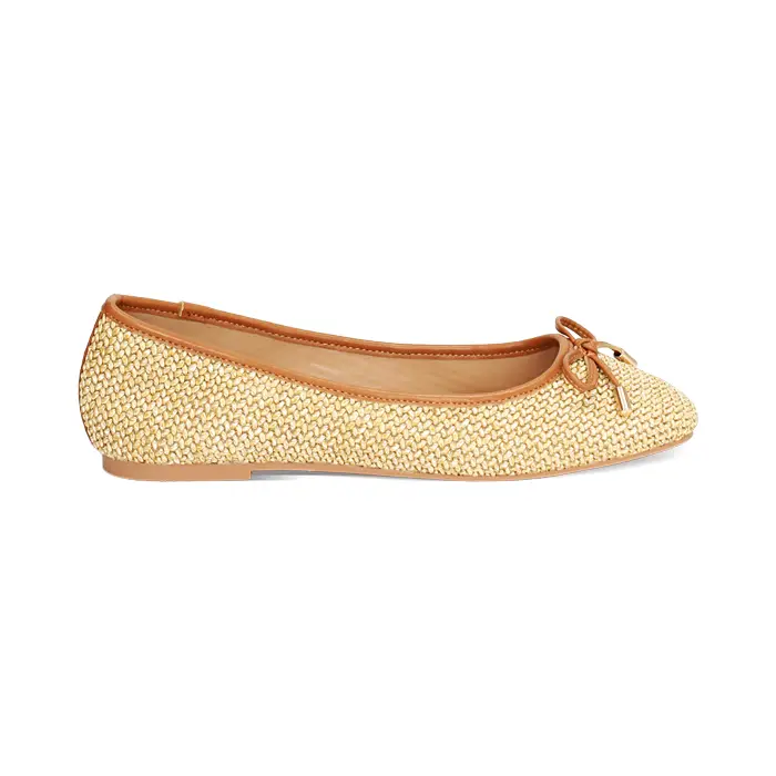Ballerine donna biege in raffia