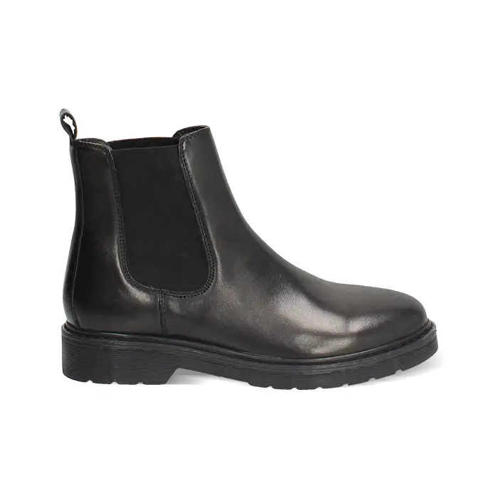 Beatles neri in vera pelle con suola in gomma