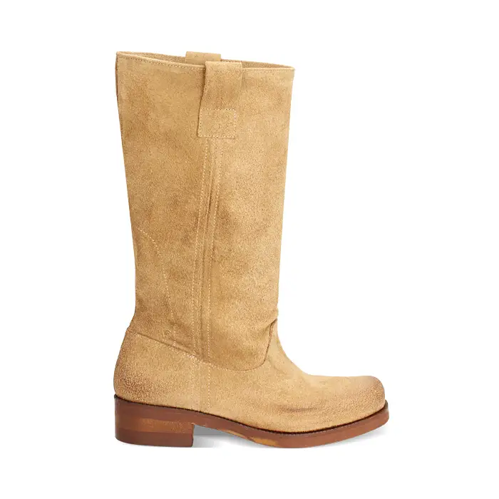 Biker in camoscio taupe