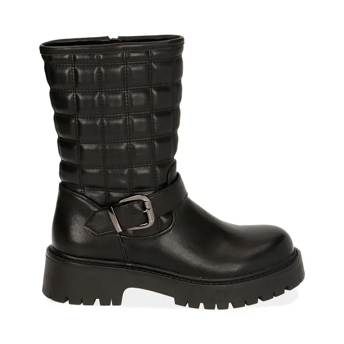 Bikers neri, tacco 4,5 cm