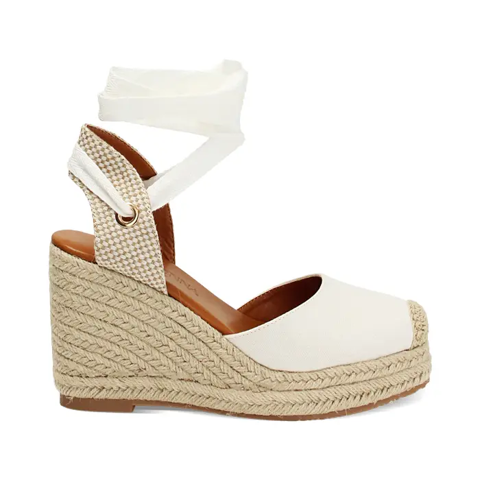 Campesine bianche tacco 9,5 cm