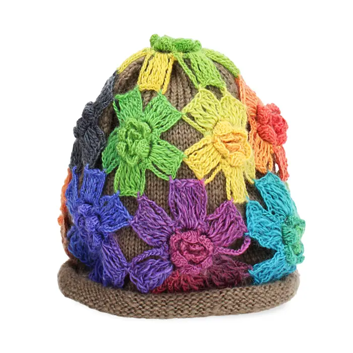 Cappello fiorato verde