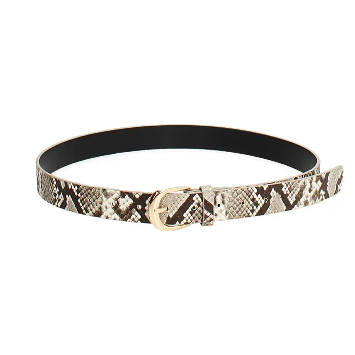 Cintura beige effetto pitonato