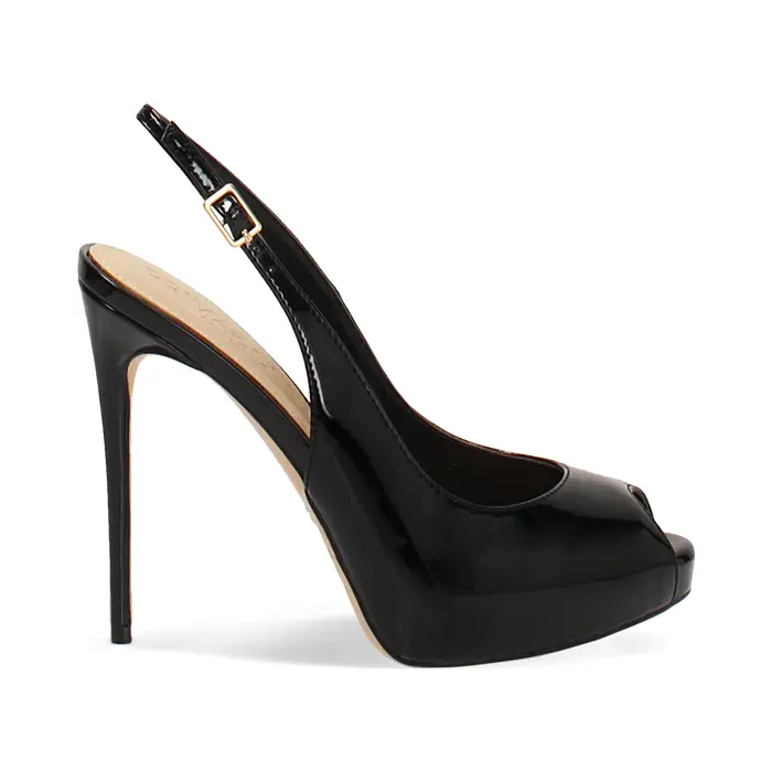 Décolleté nere open toe tacco 12 cm