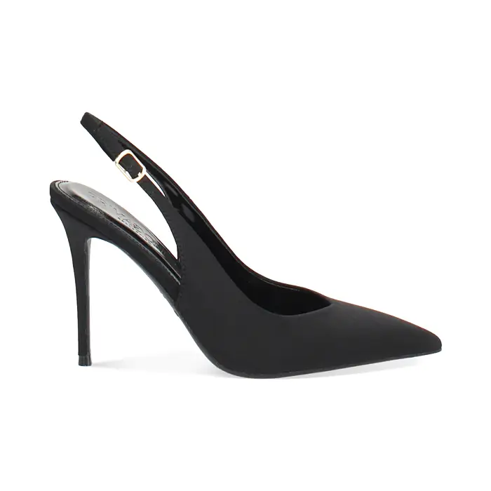 Décolleté slingback nere con tacco 10 cm