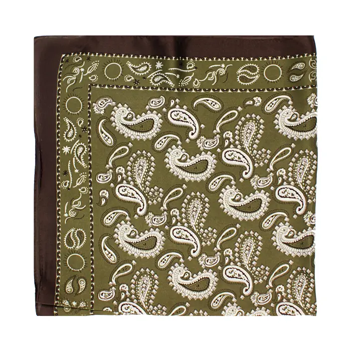 Foulard in tessuto verde-marrone elegante