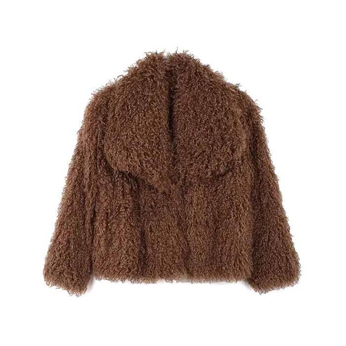 Giacca in sintetico fur cognac