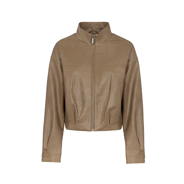 Giubbino camel con dettagli fashion