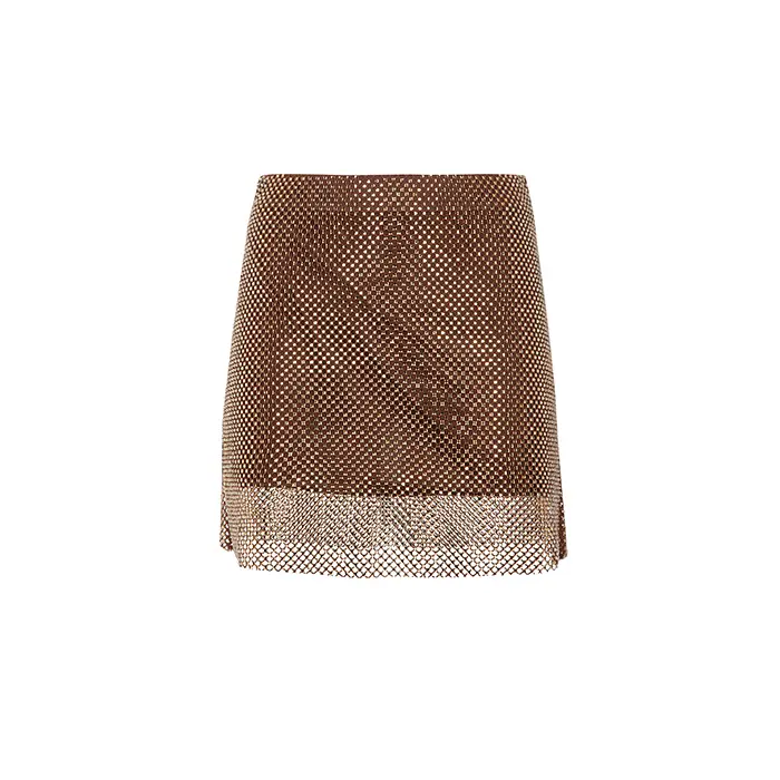 Gonna bronzo con pietre scintillanti