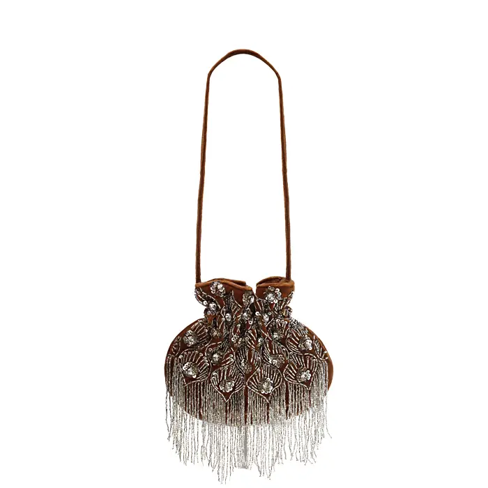 Mini bag camel con dettagli chic