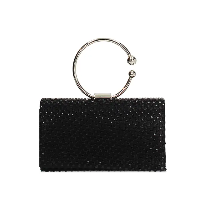 Mini bag nera con pietre luminose