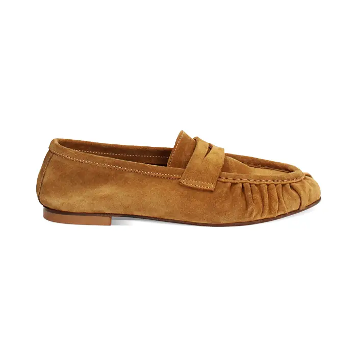 Mocassino in camoscio cognac