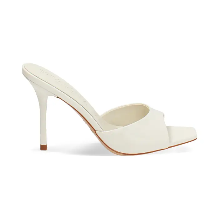 Mules open toe panna tacco 9,5 cm