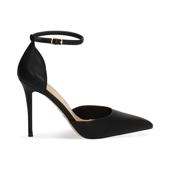 Open shank nero tacco 10 cm