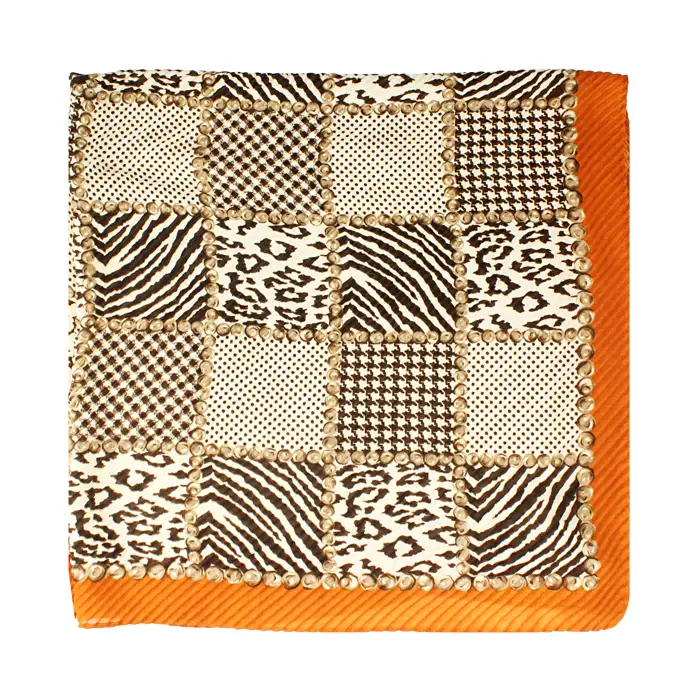 Pashmina beige-multicolor in tessuto elegante