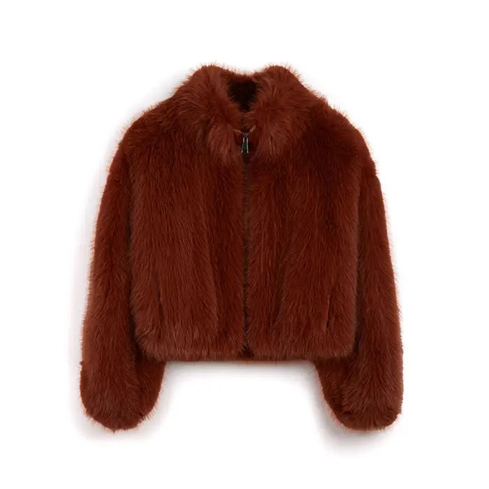 Pelliccia sintetica corta ruggine