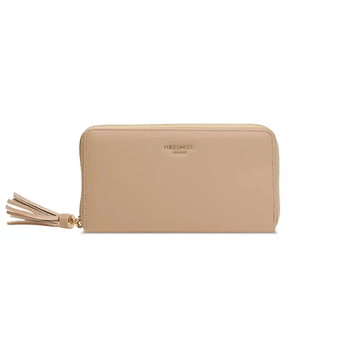 Portafoglio beige con dettagli eleganti