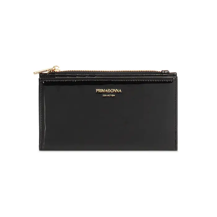 Portafoglio nero elegante con chiusura raffinata