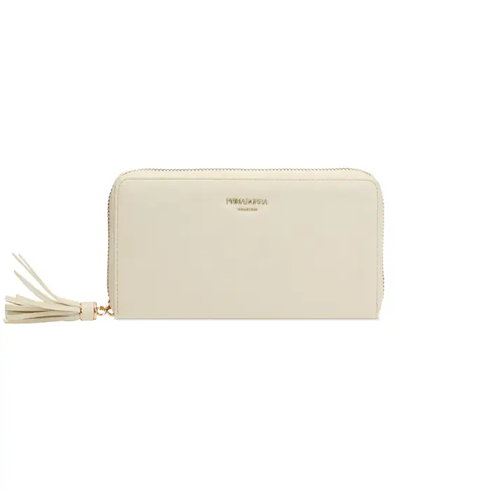Portafoglio panna con chiusura elegante