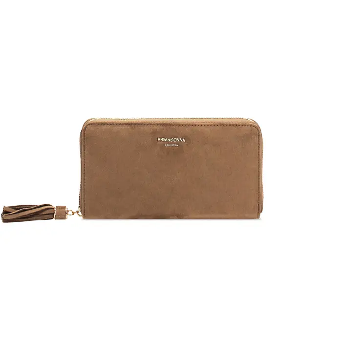 Portafoglio taupe con chiusura elegante