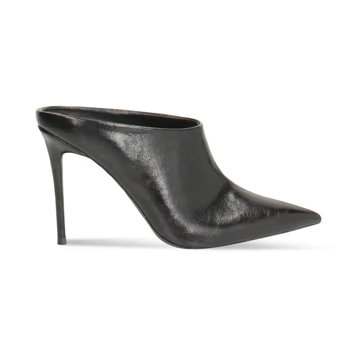 Sabot nero lucido con tacco di 10 cm