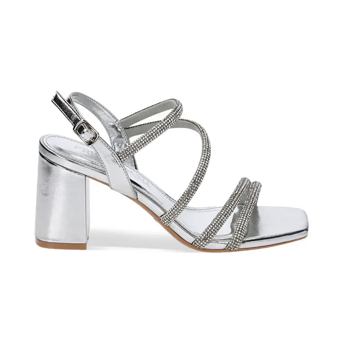 Sandali argento tacco 7,5 cm