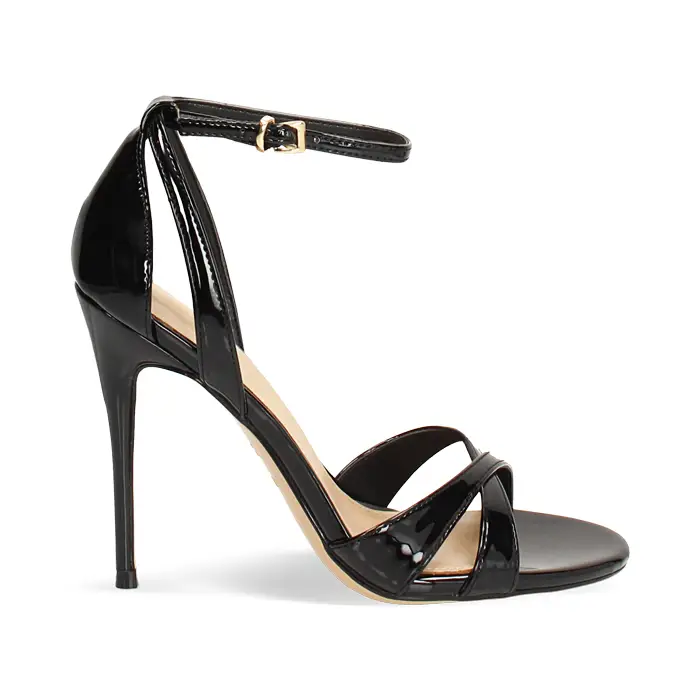 Sandali neri con tacco 11,5 cm